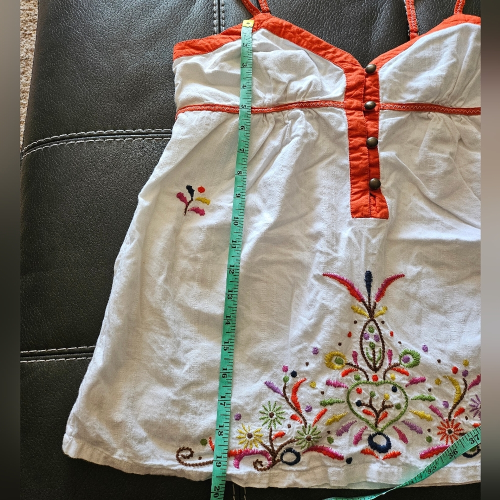 Roxy Smock Tank Wite and Orange Size Large - Picture 4 of 5